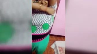 Curvy Desi Aunty Showing Off Her Massive Natural Tits At Home
