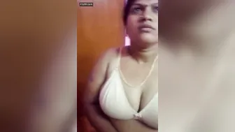 Curvy Desi Aunty Showing Off Her Massive Natural Tits At Home