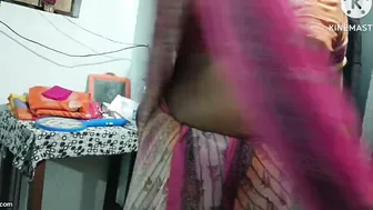 Telugu Aunty Caught Wearing Nothing Under Her Saree At Home