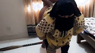 Naughty Stepson Fucking Aunty While She Cleans His Messy Room