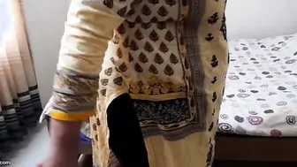 Naughty Stepson Fucking Aunty While She Cleans His Messy Room