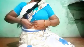 South Indian Aunty Spreading Wide Showing Everything At Home