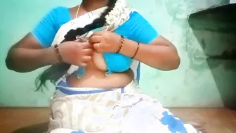 South Indian Aunty Spreading Wide Showing Everything At Home