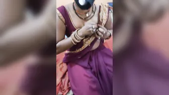 Bhabhi In Red Saree Getting Her Pussy Stretched In The Bedroom