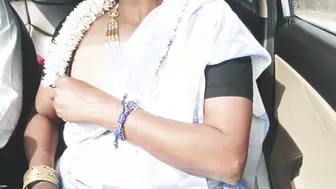 Saree Clad Aunty Getting Wild In Backseat Whispering Telugu