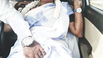 Saree Clad Aunty Getting Wild In Backseat Whispering Telugu