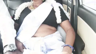 Saree Clad Aunty Getting Wild In Backseat Whispering Telugu