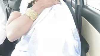 Saree Clad Aunty Getting Wild In Backseat Whispering Telugu