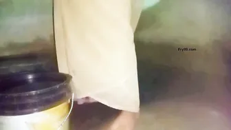 Village Aunty Caught Bathing Alone Behind Closed Doors At Home