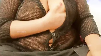 Desi Aunty Flashing Her Heavy Boobs To Neighbor Through Door