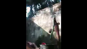 Village Aunty Bathing Outdoors Showing Off Her Natural Saggy Tits