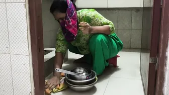 Catching My Married Aunty Bent Over Washing Dishes In Her Nighty
