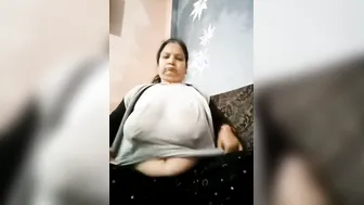 Naughty Indian Wife Flaunting Her Huge Natural Tits At Home