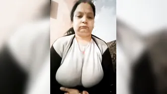Naughty Indian Wife Flaunting Her Huge Natural Tits At Home