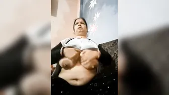 Naughty Indian Wife Flaunting Her Huge Natural Tits At Home