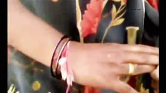 Step Aunty Riding Nephew Outdoors In Fields Away From Village