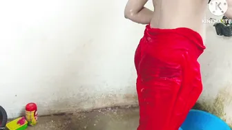 Catching Aunty Bathing And Spanking Her Thick Wet Ass Hard