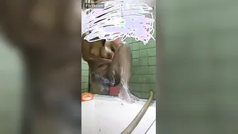 Curvy Aunty Soaping Up Her Big Ass In Shower Getting Ready