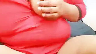 Showing Off My Indian Aunty's Massive Natural Tits And Body