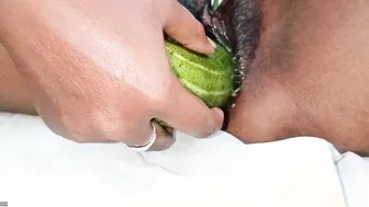 Desi Aunty Pleasuring Herself With Cucumber In The Kitchen