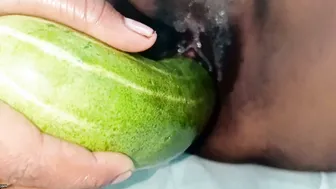 Desi Aunty Pleasuring Herself With Cucumber In The Kitchen