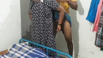 Spreading Her Hairy Pussy Sliding Deep Inside Mature Aunty