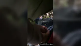 Outdoor Handjob From Horny Aunty With Covered Cock Stroking