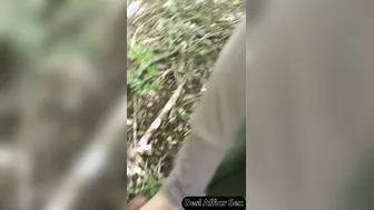 Outdoor Handjob From Horny Aunty With Covered Cock Stroking