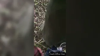 Outdoor Handjob From Horny Aunty With Covered Cock Stroking
