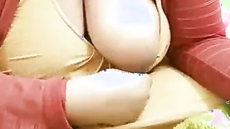 Sexy Asian Aunty Stripping Naked Showing Her Perfect Big Tits