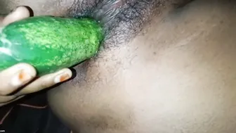 Tamil Wife Alone At Home Using Cucumber To Satisfy Herself