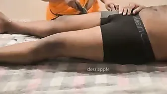 Asian Aunty Shaving My Dick Before Giving Me A Handjob Session