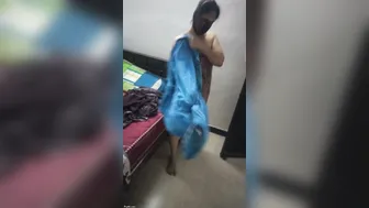 Tamil Married Woman Bathing And Draping Her Saree After Shower