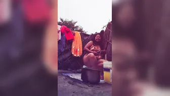 Village Aunty Secretly Meeting Her Young Lover Behind The House