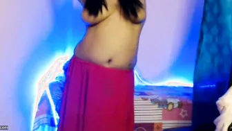 Hot Aunty Slowly Stripping Naked And Showing Off Her Big Tits