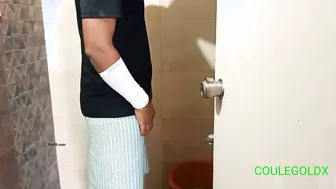 Catching Aunty Washing Clothes Leads To Bathroom Fun Together