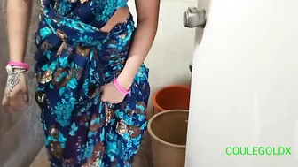 Catching Aunty Washing Clothes Leads To Bathroom Fun Together