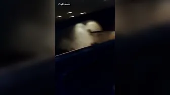 Slutty Aunty Showing Off Her Body Inside Dark Movie Theatre