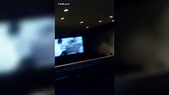 Slutty Aunty Showing Off Her Body Inside Dark Movie Theatre