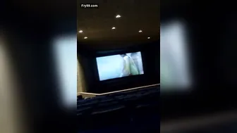 Slutty Aunty Showing Off Her Body Inside Dark Movie Theatre