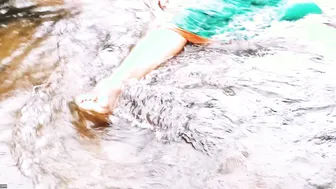 Telugu Aunty Bathing Naked At Waterfall Talking So Dirty