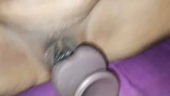 Village Wife Enjoying Her Black Dildo Alone In Bedroom Fucking