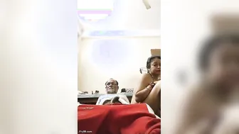 Horny Aunty Bouncing On Her Man While Playing With Her Tits