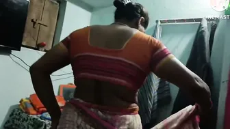 Village Aunty Teasing And Stripping In Her Bedroom For Camera
