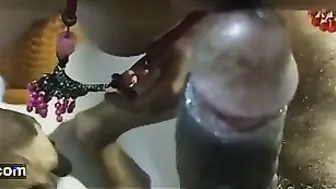 Indian Girl Deepthroating Older Man Getting Mouthful At House