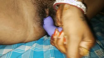 Village Housewife Playing With Vibrator Moaning In Bedroom