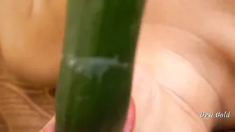 Horny Bhabhi Home Alone Satisfying Herself With Cucumber Moaning