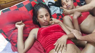 Two Stepsisters Sharing Their Brother And His Friend At Home