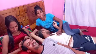 Four Horny Bengali Teens Fucking In Real Homemade Foursome