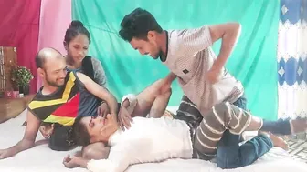 Two Village Babes Getting Shared By Horny Guys In Wild Foursome